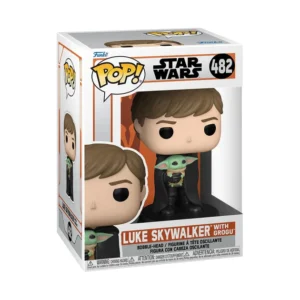 Funko pop Luke Skywalker y Grogu de Star Wars de la serie del Mandaloriano